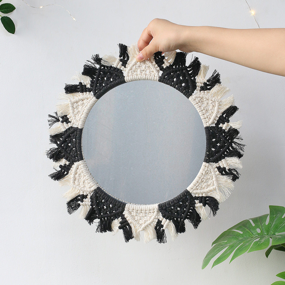 Handmade Woven Tassel Wall Decorative Mirror