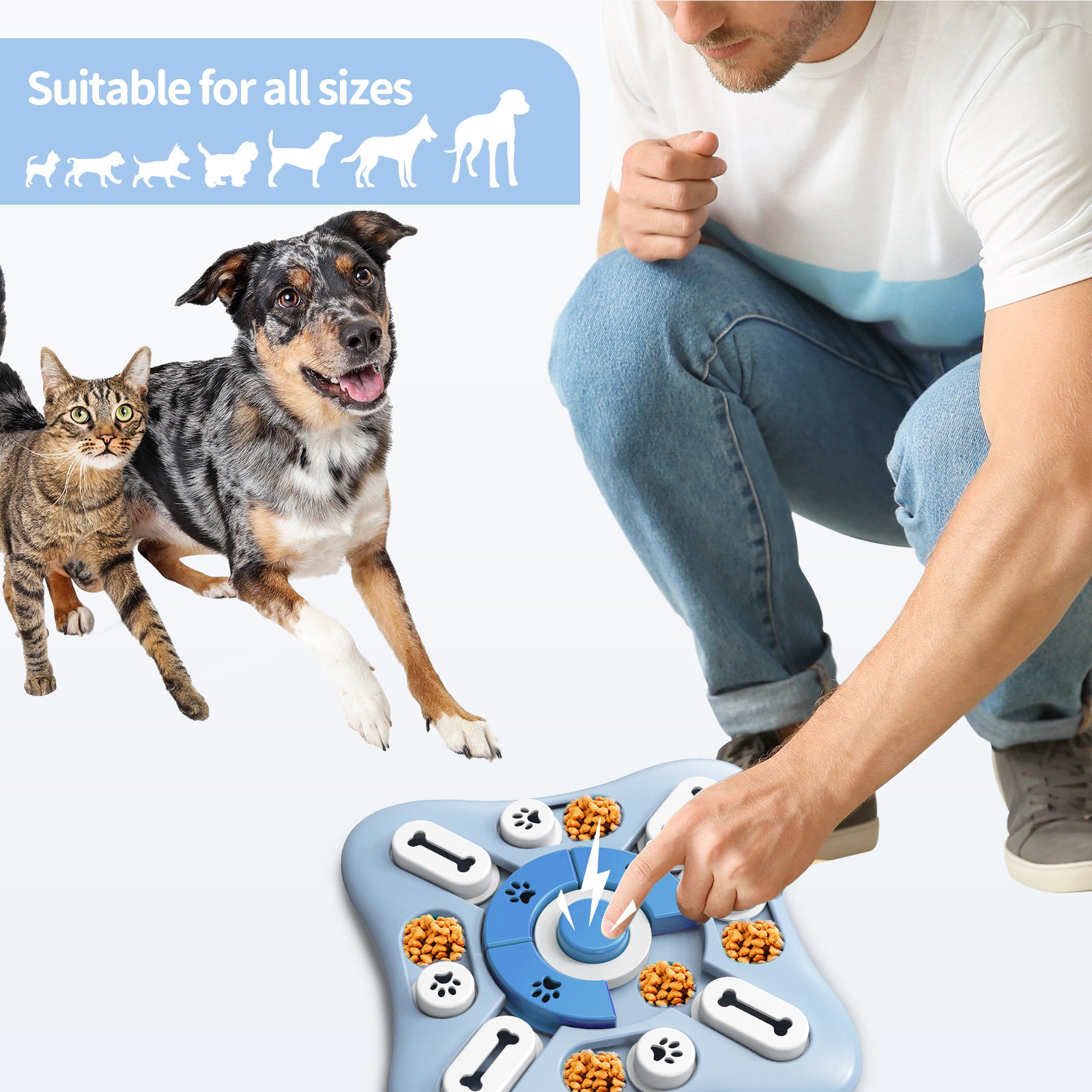 Jouet interactif pour animaux de compagnie à alimentation lente