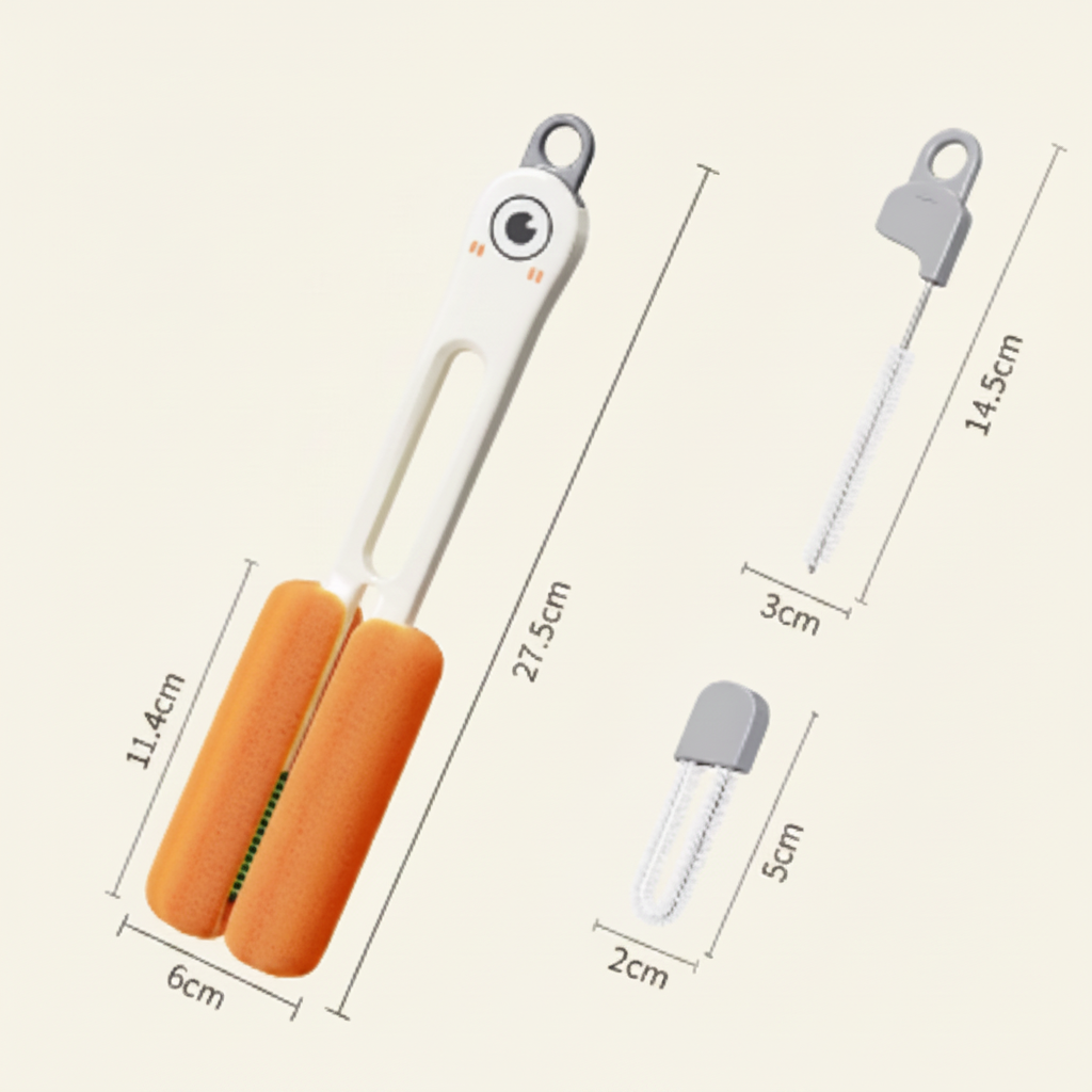 Brosse à bouteille quatre-en-un