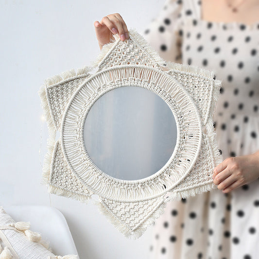 Handmade Woven Tassel Wall Decorative Mirror