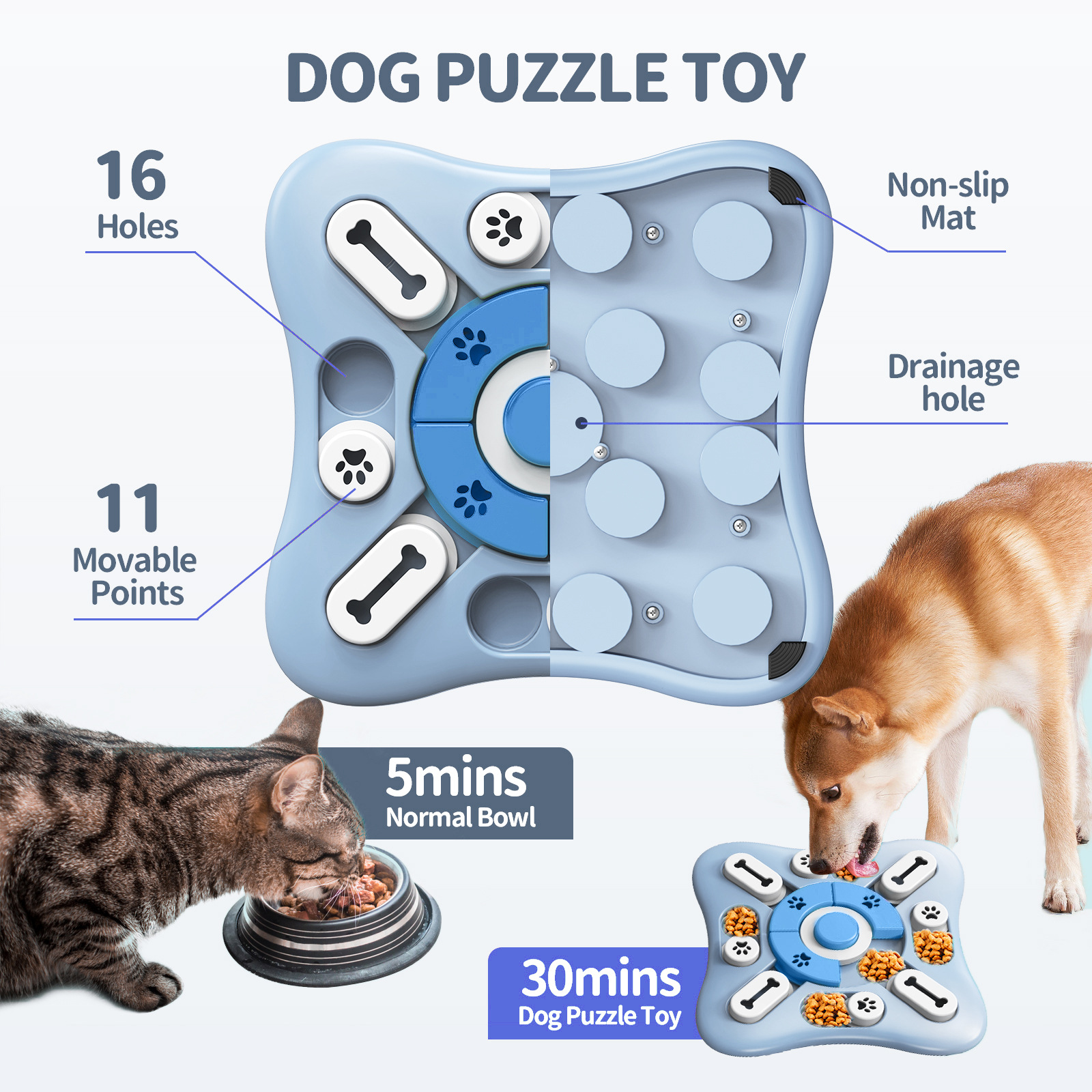 Jouet interactif pour animaux de compagnie à alimentation lente