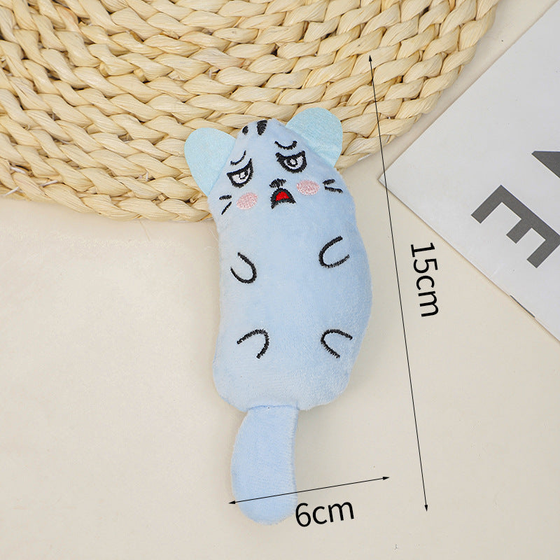 Jouet à mâcher en peluche à l'herbe à chat, motif dessin animé, pour chats