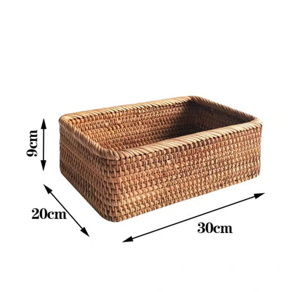 Panier de rangement en rotin tressé à la main