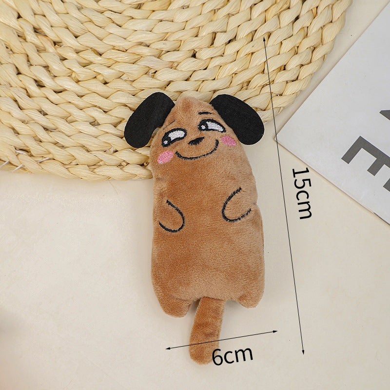 Jouet à mâcher en peluche à l'herbe à chat, motif dessin animé, pour chats