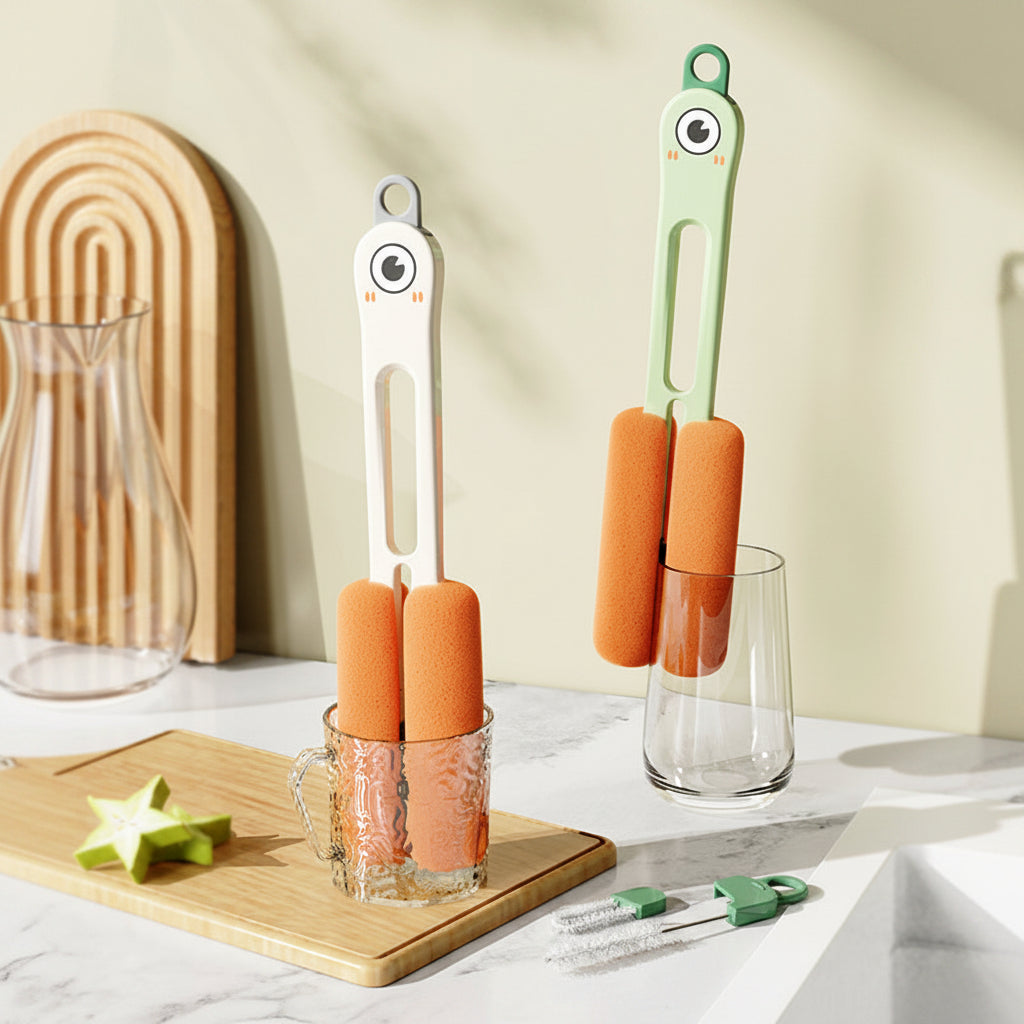 Brosse à bouteille quatre-en-un