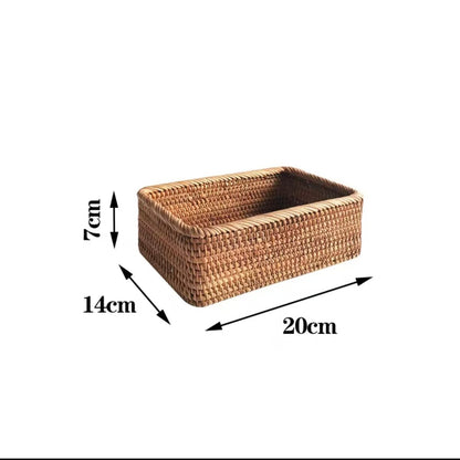 Panier de rangement en rotin tressé à la main