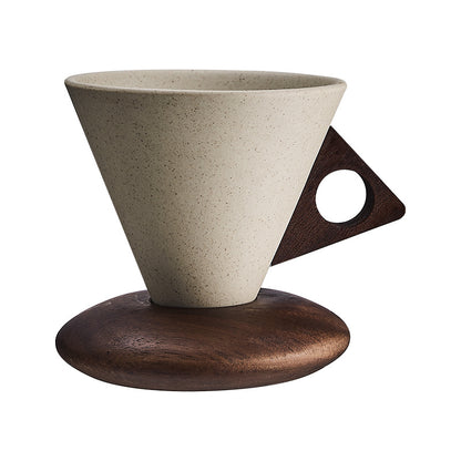 Retro Ceramic Coffee Cup and Saucer Set