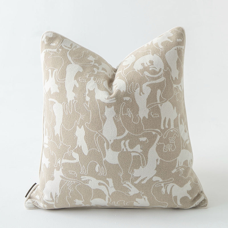 Decorative pillow with animal pattern on a white background