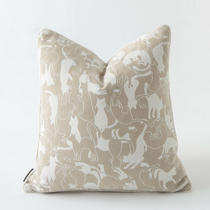 Decorative pillow with animal pattern on a white background