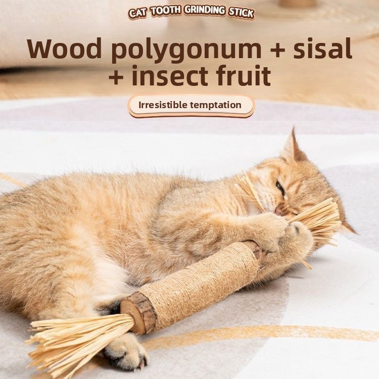 Jouet à mâcher naturel pour chat avec corde en chanvre