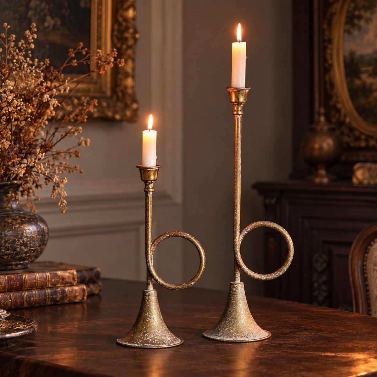 Wabi-Sabi Trumpet Candlestick for Home Décor