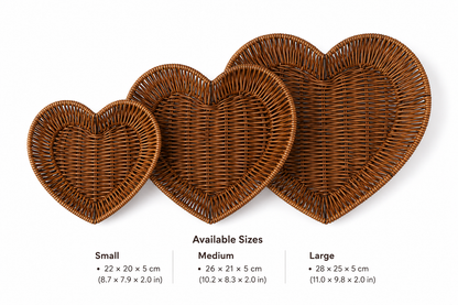 Heart-Shaped Rattan Storage Basket
