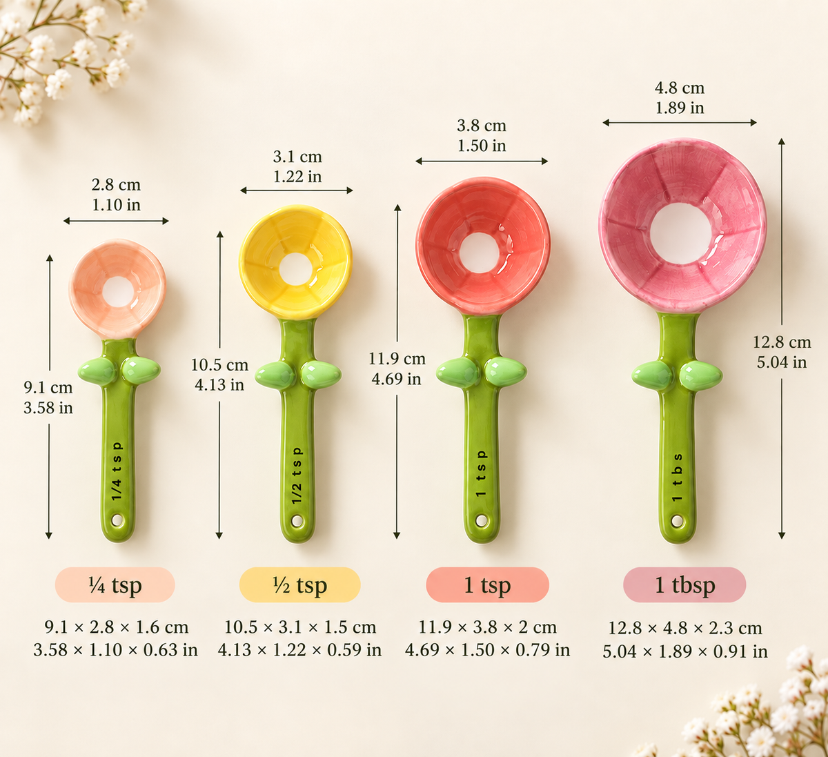 Cute Butterfly Flower Measuring Spoon Set