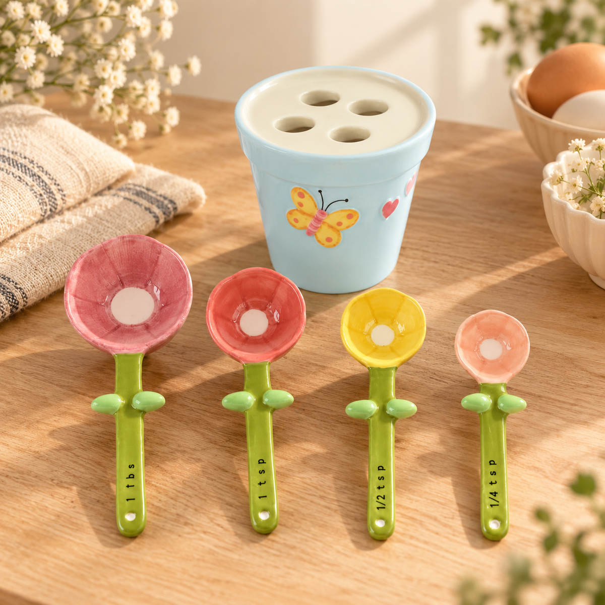 Cute Butterfly Flower Measuring Spoon Set