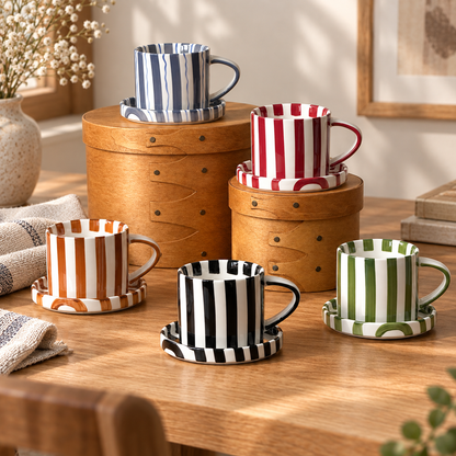 Ensemble tasse à café et soucoupe en céramique
