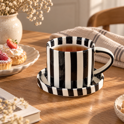 Ensemble tasse à café et soucoupe en céramique