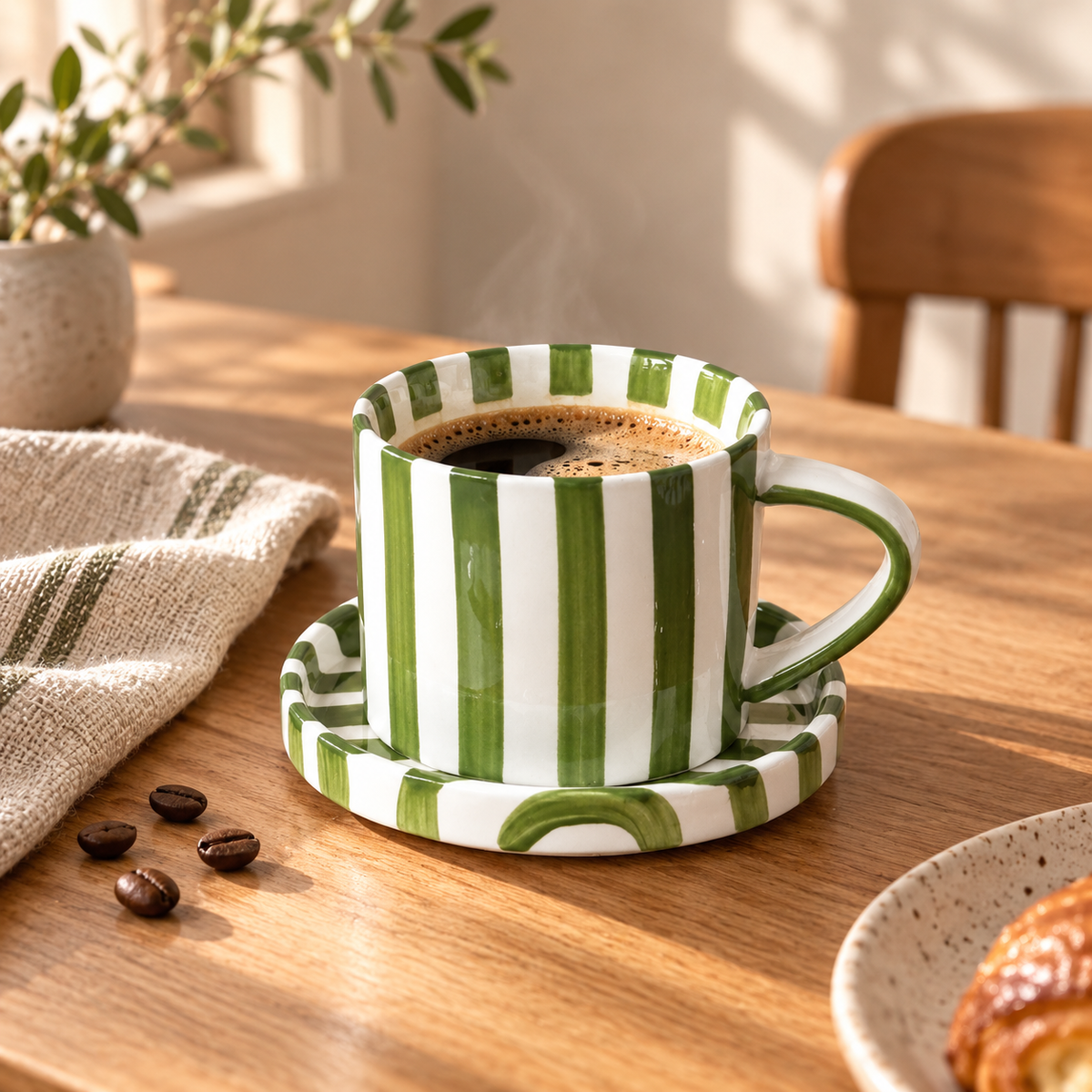 Ensemble tasse à café et soucoupe en céramique