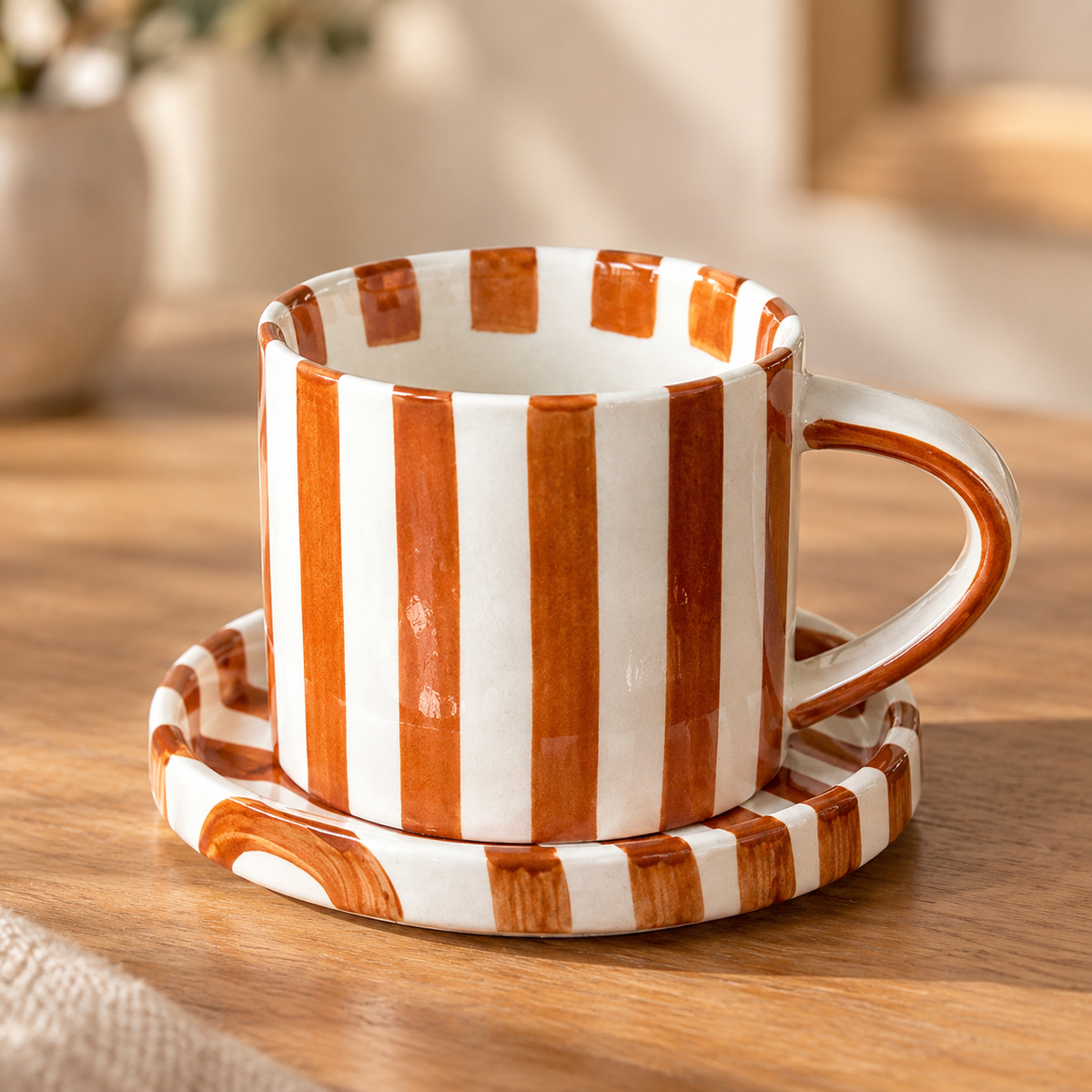 Ensemble tasse à café et soucoupe en céramique