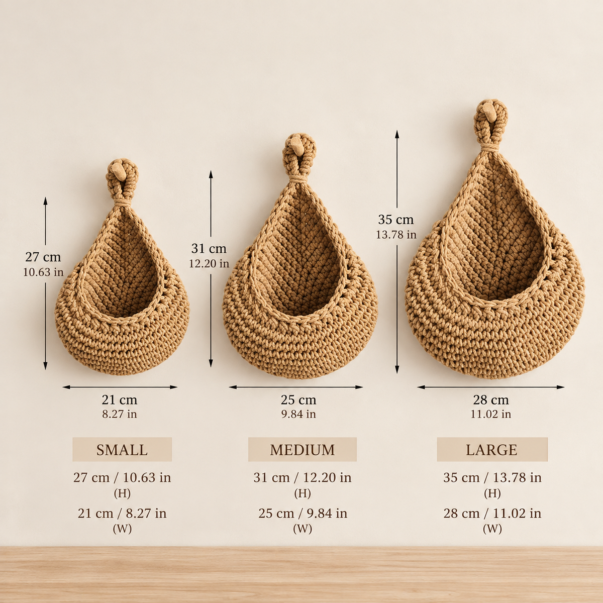 Hand Woven Cotton Rope Wall Hanging Storage Bag