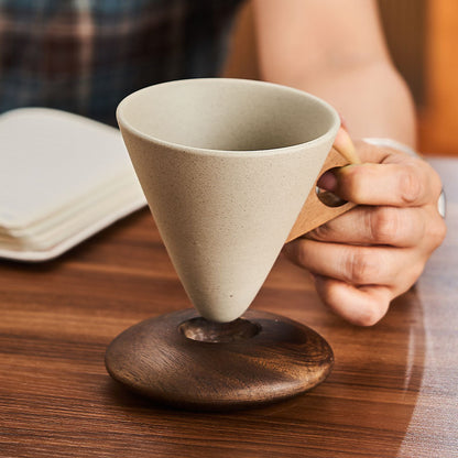 Retro Ceramic Coffee Cup and Saucer Set