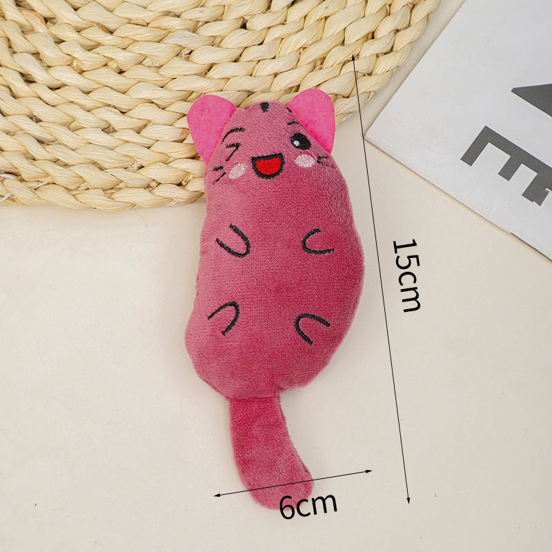 Jouet à mâcher en peluche à l'herbe à chat, motif dessin animé, pour chats