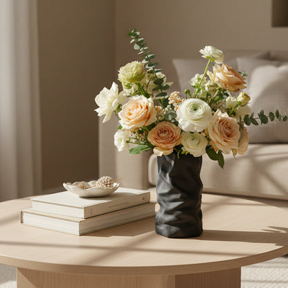 Vase plissé sculpté