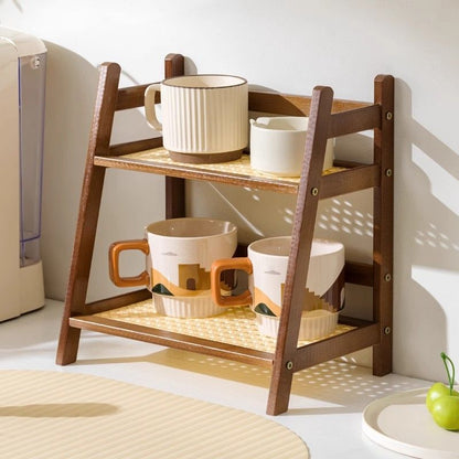 Étagère Minimaliste en Bois pour Cuisine et Bureau