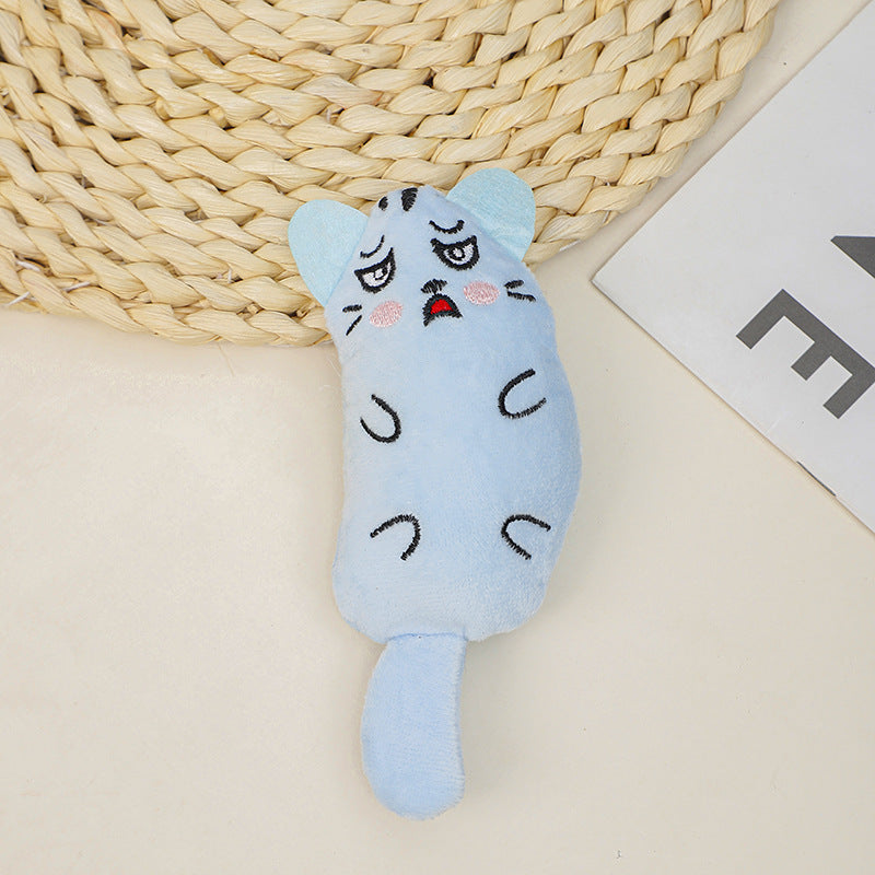 Jouet à mâcher en peluche à l'herbe à chat, motif dessin animé, pour chats