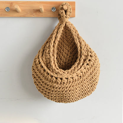 Hand Woven Cotton Rope Wall Hanging Storage Bag