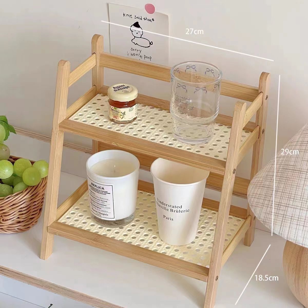 Étagère Minimaliste en Bois pour Cuisine et Bureau