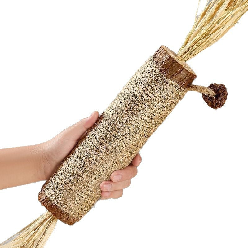 Jouet à mâcher naturel pour chat avec corde en chanvre