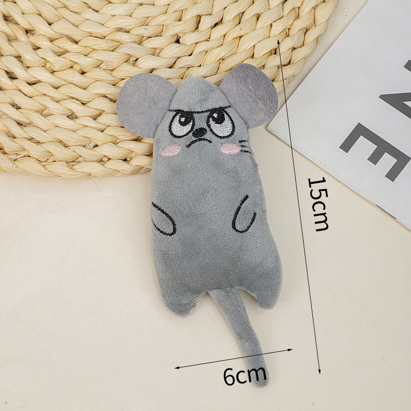 Jouet à mâcher en peluche à l'herbe à chat, motif dessin animé, pour chats